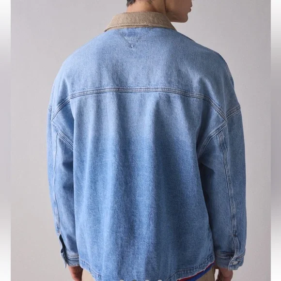 Tommy Hilfiger Vintage Rétro Denim Crest Chore Jacket Mens L NWT - Picture 2 of 7